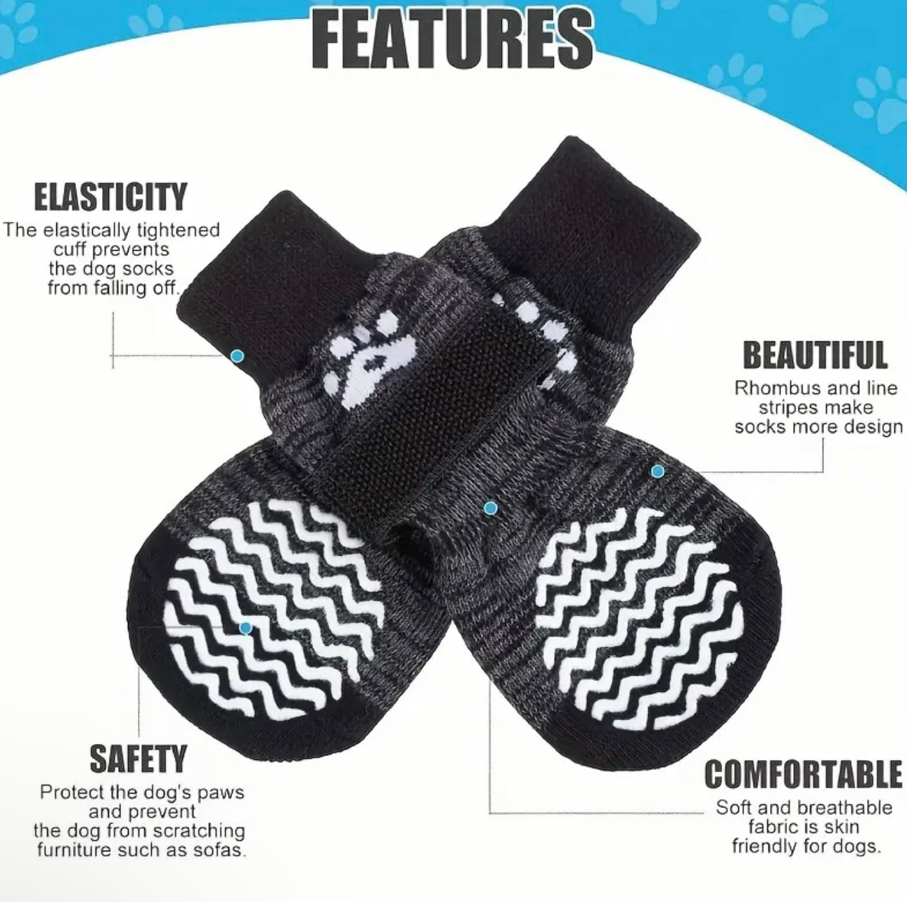 Anti-Slip Dog Socks